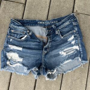 American Eagle Outfitters Ripped Blue Jean Shorts